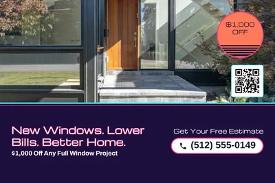Synthwave · Photo Hero: New Windows. Lower Bills. Better Home.