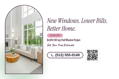 Soft watercolour · Checklist: New Windows. Lower Bills. Better Home.