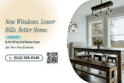 Soft watercolour · Split: New Windows. Lower Bills. Better Home.