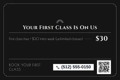 Art deco · Offer Menu: Your First Class Is On Us