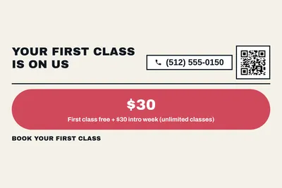 Bauhaus · Offer Menu: Your First Class Is On Us
