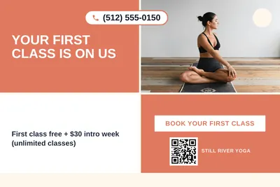 Bold Color Block · Checkerboard: Your First Class Is On Us