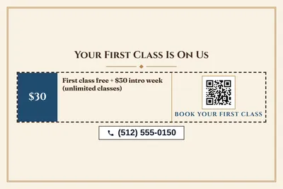 Classic · Coupon: Your First Class Is On Us