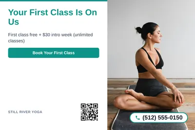 Clean Photo · Text Left, Photo Right: Your First Class Is On Us