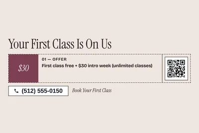 Contemporary · Coupon: Your First Class Is On Us