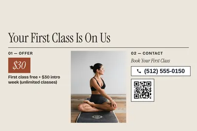 Contemporary · Photo Frame: Your First Class Is On Us