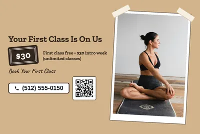 Kraft and stamp · Photo Frame: Your First Class Is On Us