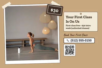 Kraft and stamp · Photo Hero: Your First Class Is On Us