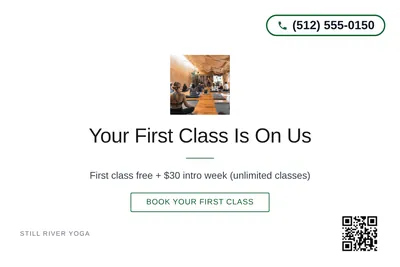 Minimal White · Centered Elegant: Your First Class Is On Us