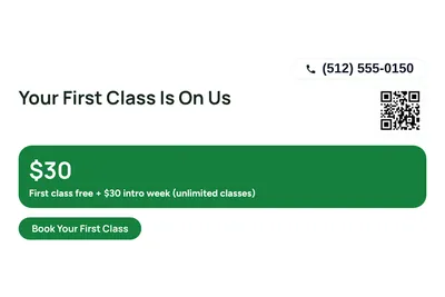 Modern · Offer Menu: Your First Class Is On Us