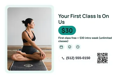 Modern · Photo Frame: Your First Class Is On Us