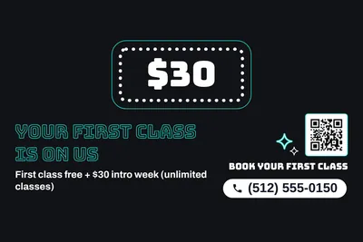Neon night · Big Offer: Your First Class Is On Us