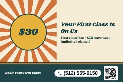 Retro 70s · Big Offer: Your First Class Is On Us