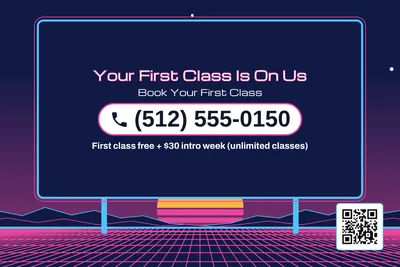 Synthwave · Phone Billboard: Your First Class Is On Us