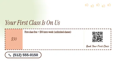 Soft watercolour · Coupon: Your First Class Is On Us