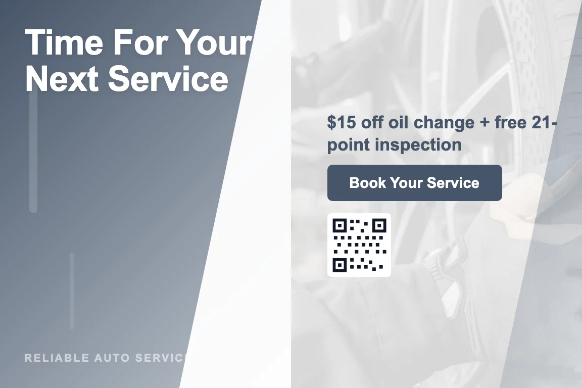 Gradient auto repair shop service reminder postcard design