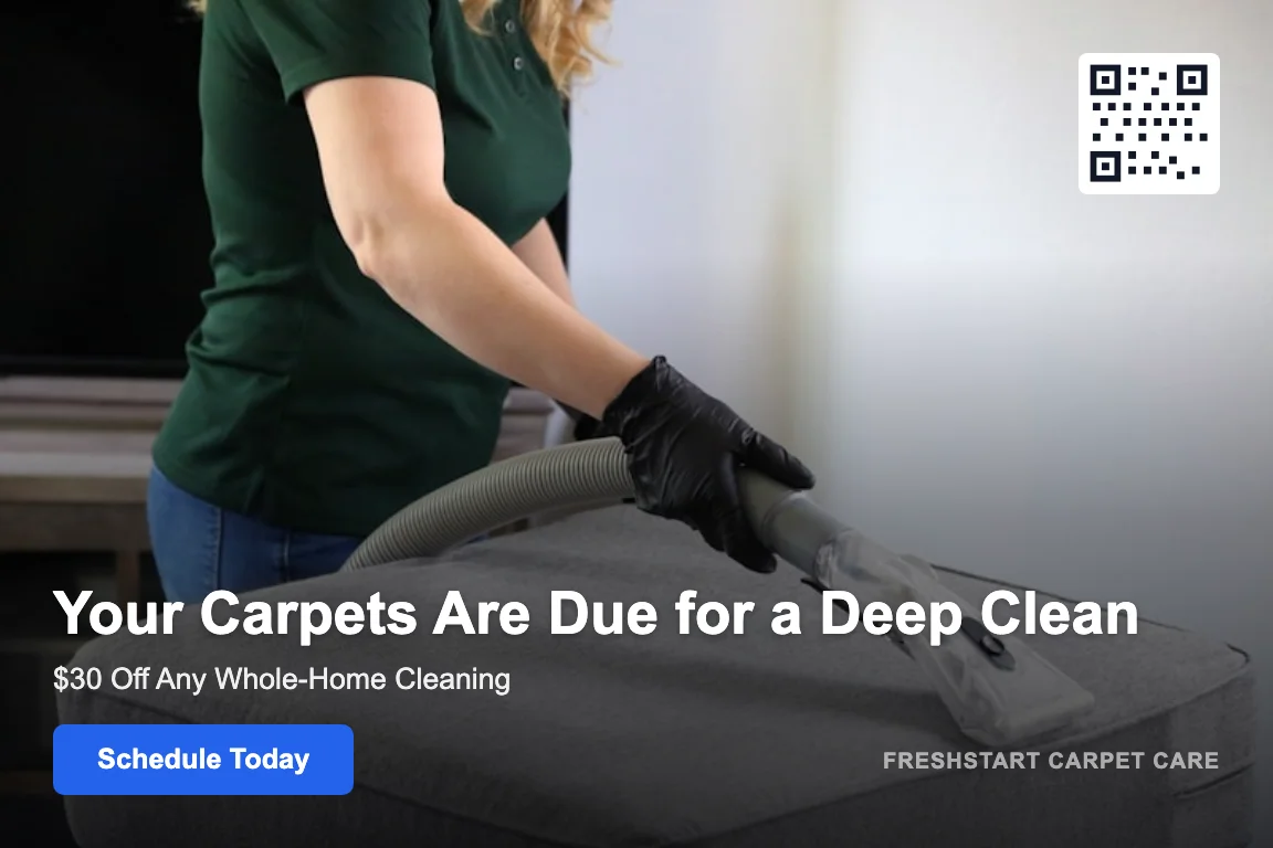 Carpet & Upholstery Cleaning postcard campaign example