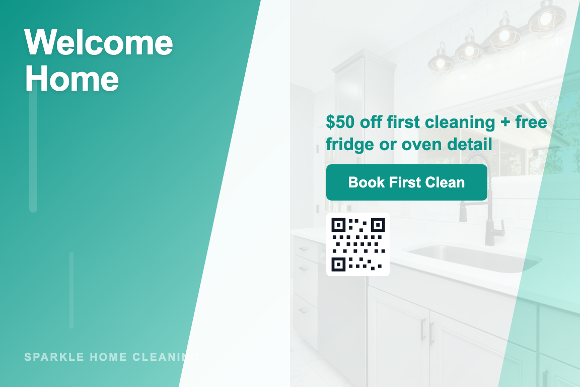 Gradient cleaning pros postcard design