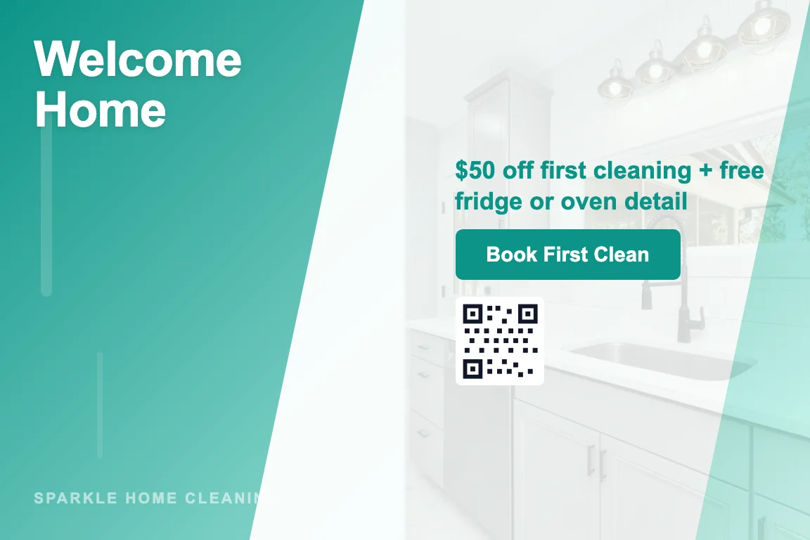 Gradient cleaning pros postcard design