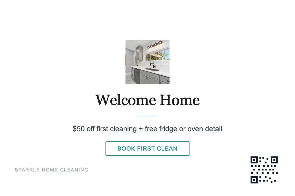 Cleaning service recurring signup postcard example