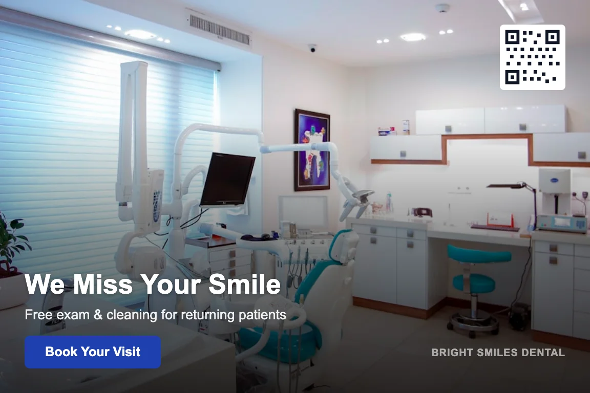 Dental recall postcard example