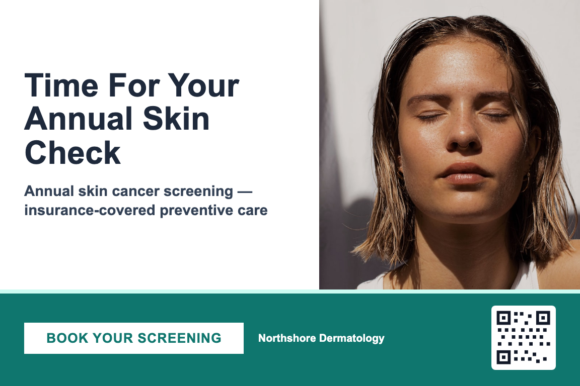 Bold dermatology recall postcard design