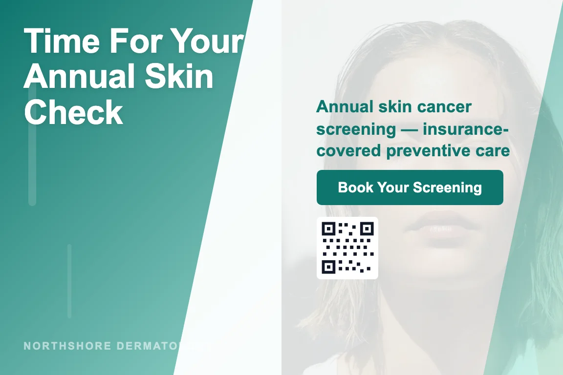 Gradient dermatology recall postcard design