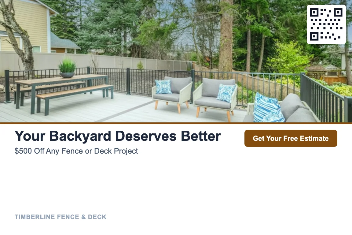 Fencing & Decks postcard campaign example