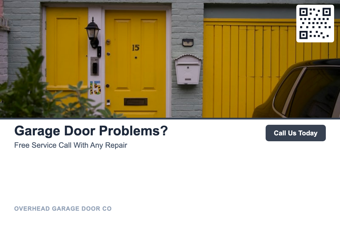 Photo garage door service postcard design &mdash; New Customer Acquisition