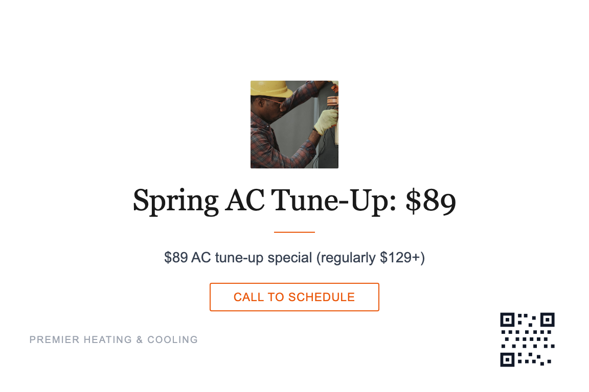 HVAC Spring Maintenance Special postcard template &mdash; Minimal style