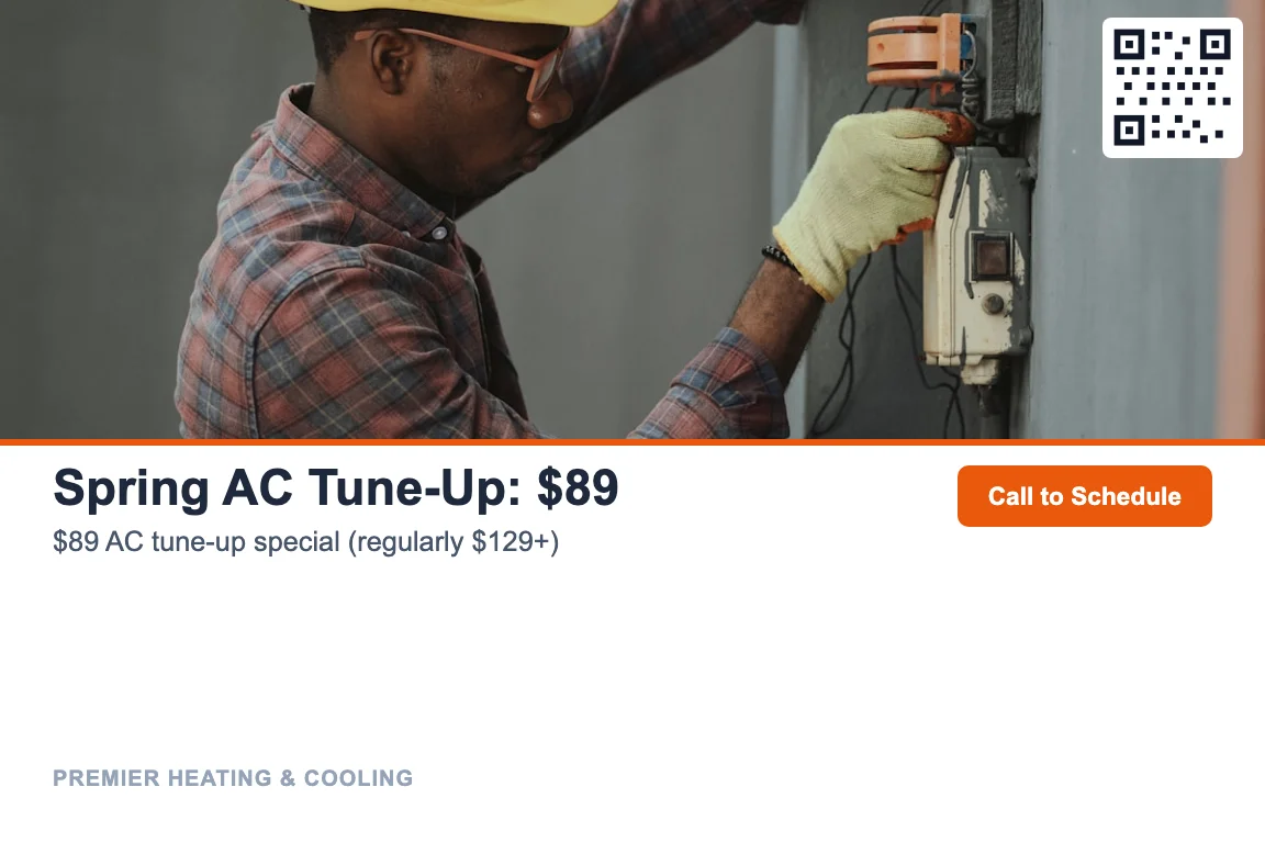 Photo-led HVAC new-customer postcard design front
