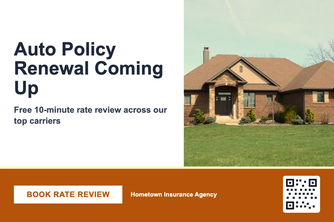 Bold insurance agents postcard design