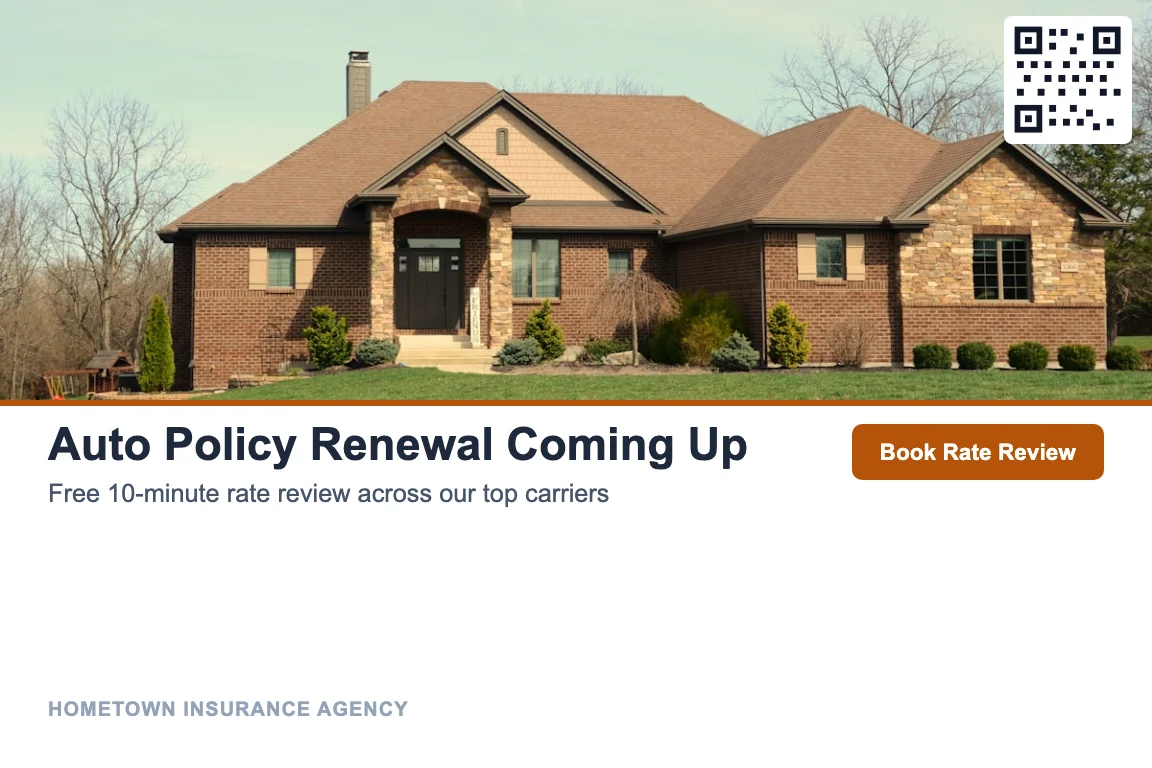 Photo-led insurance agents postcard design