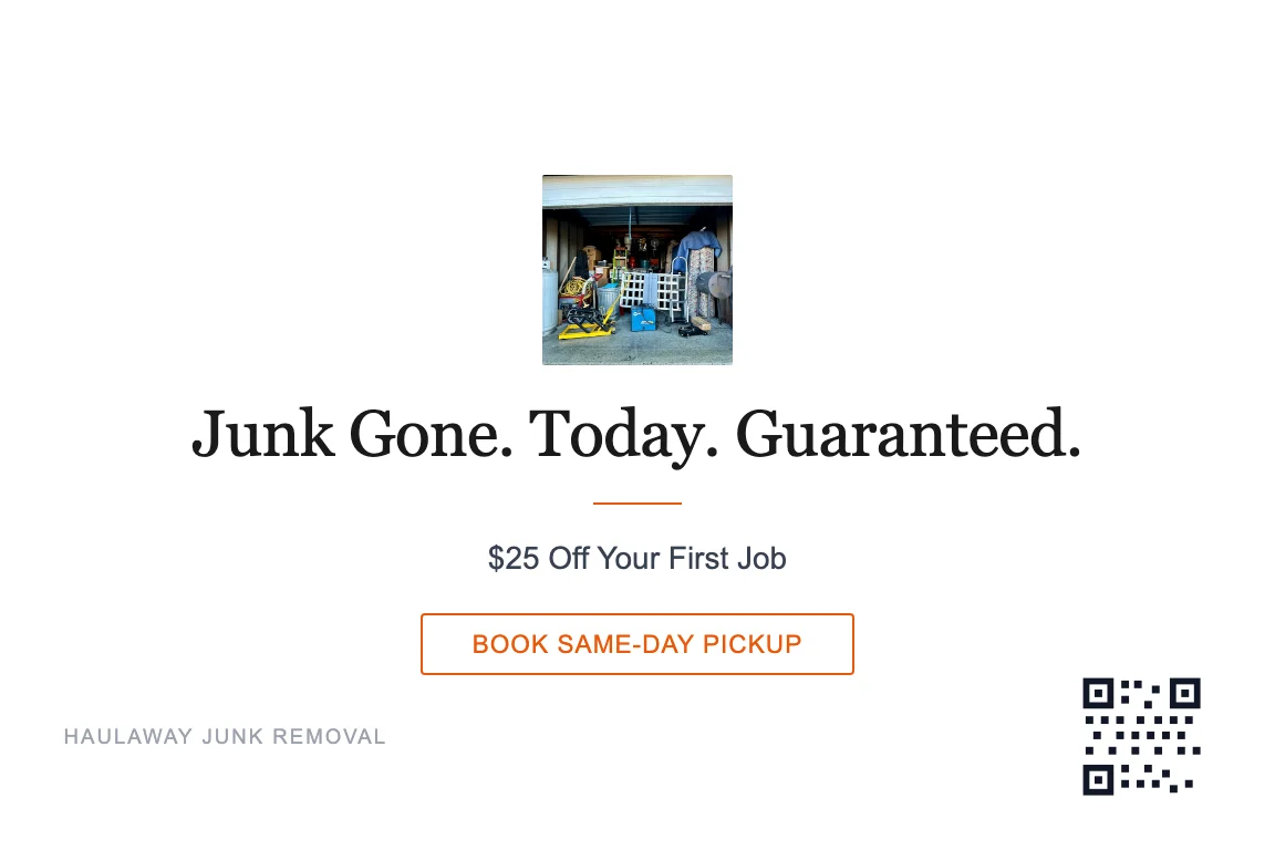 Junk Removal postcard campaign example