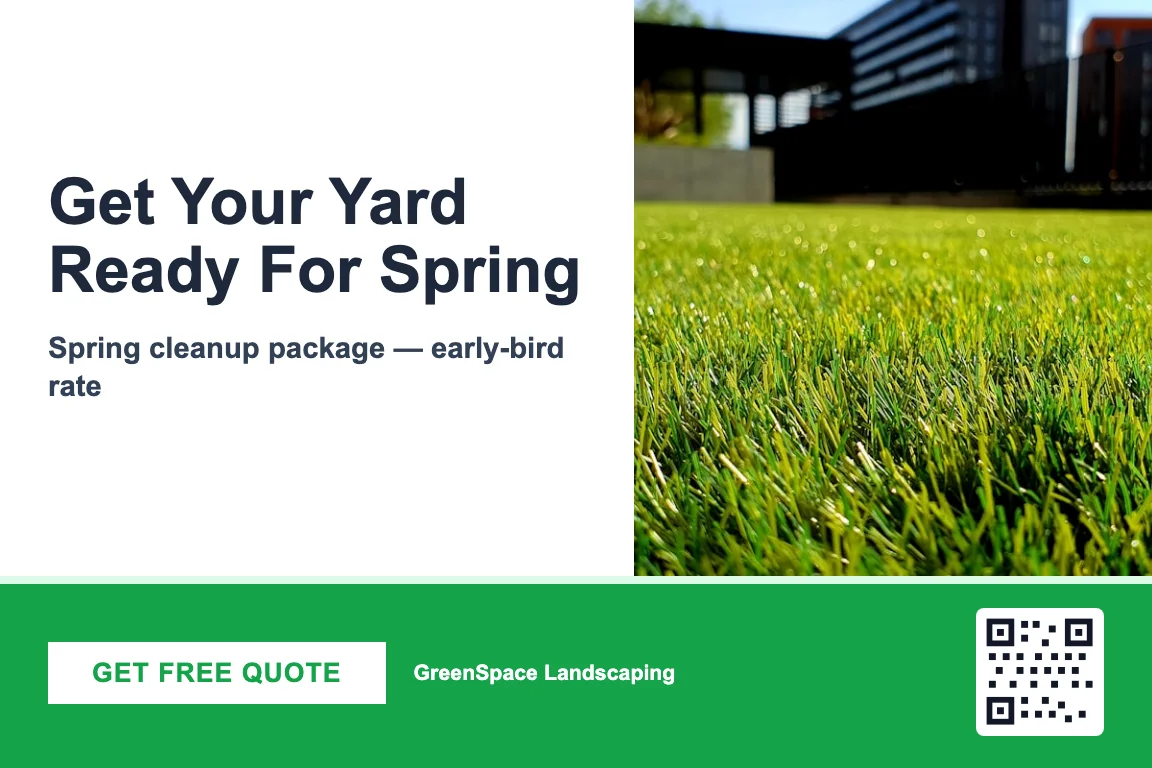 Bold landscaping business postcard design: Spring Cleanup