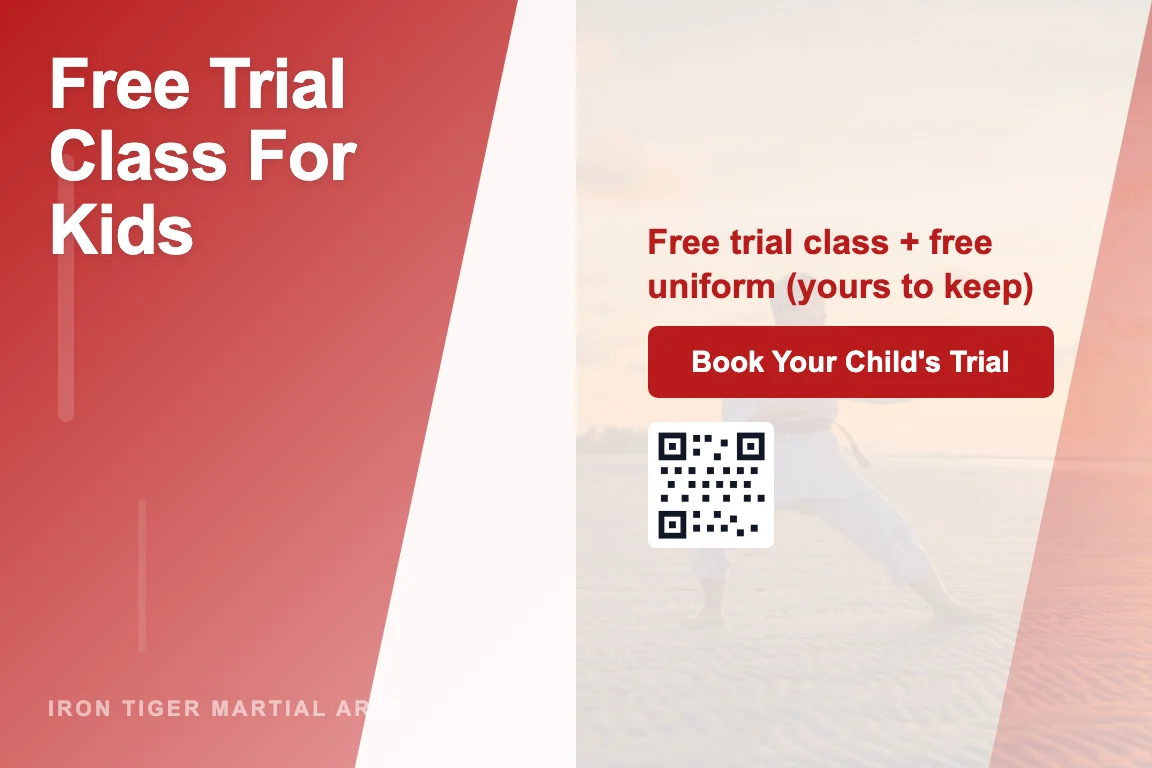 Gradient martial arts postcard design