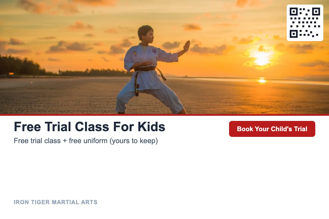 Photo martial arts postcard design
