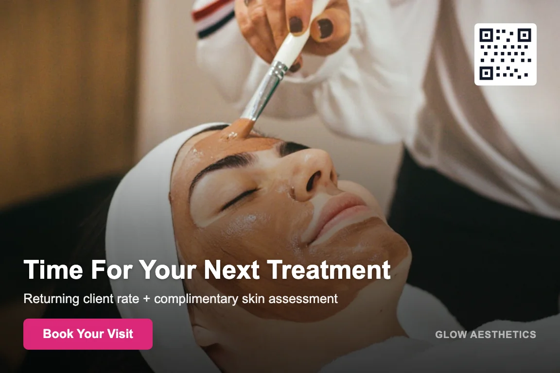 Photo-overlay med spa new-client postcard design front