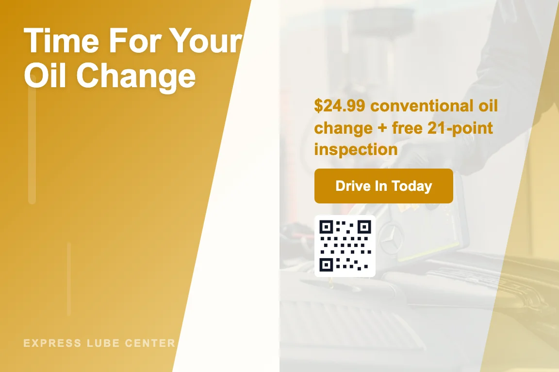 Gradient oil change service reminder postcard design