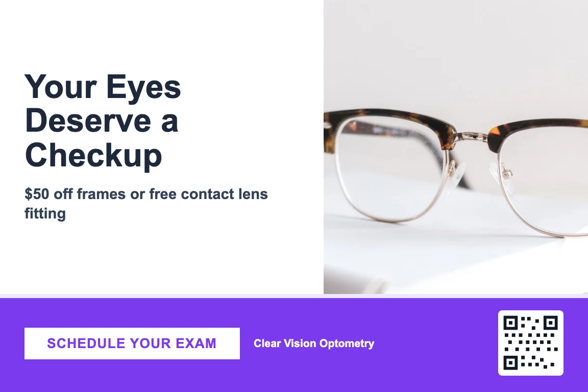 Optometry recall postcard example