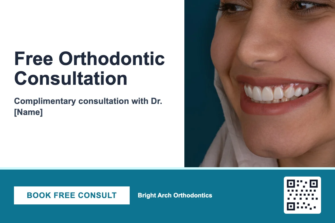 Bold orthodontics recall postcard design