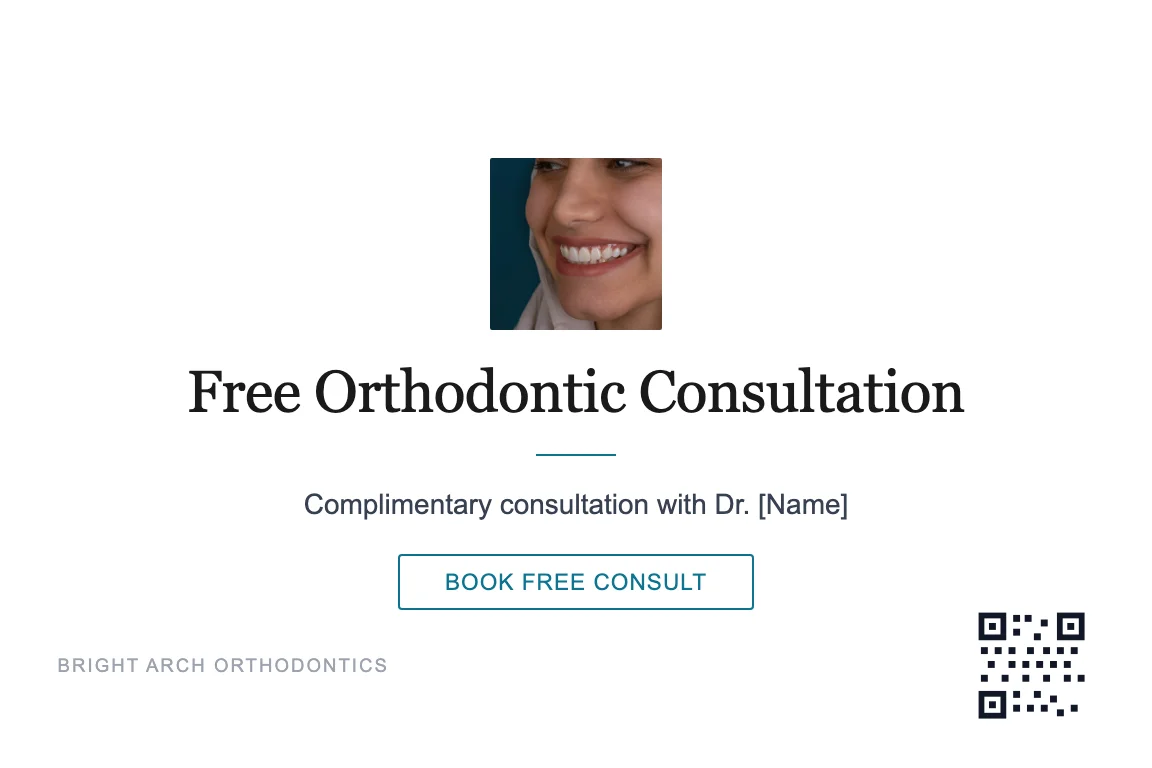 Minimal orthodontics recall postcard design