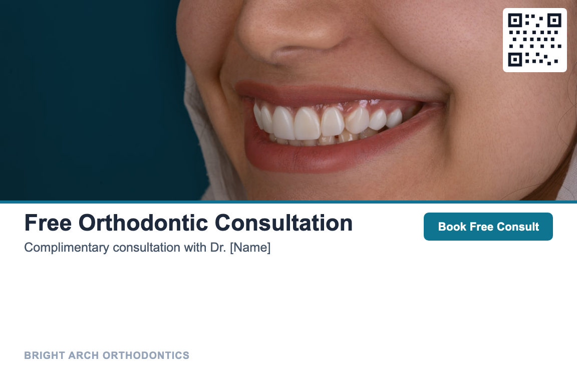 Photo-led orthodontics recall postcard design