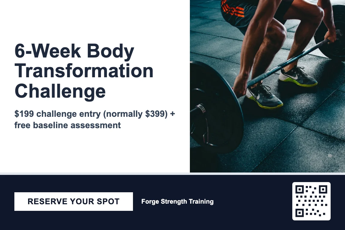 Bold personal training postcard design