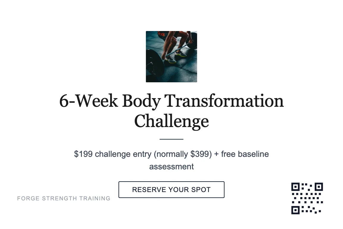 Personal training body transformation postcard example
