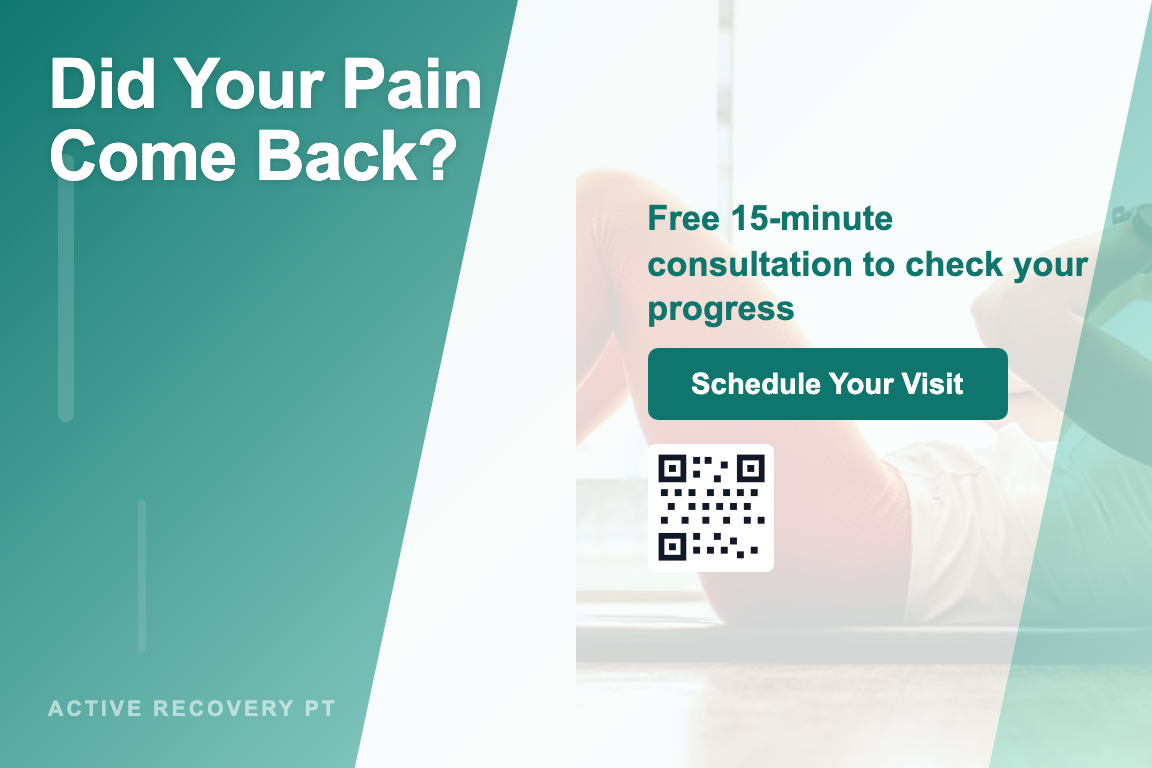 Gradient physical therapy clinic patient reactivation postcard design