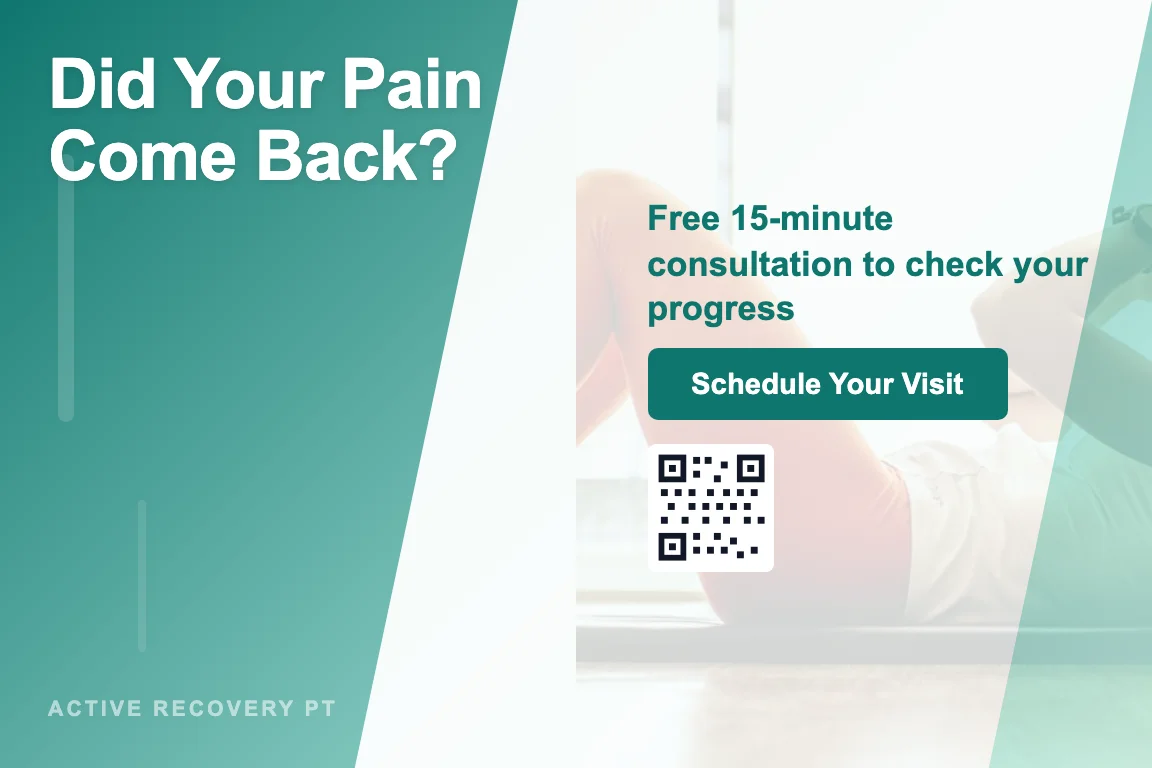 Gradient physical therapy clinic patient reactivation postcard design