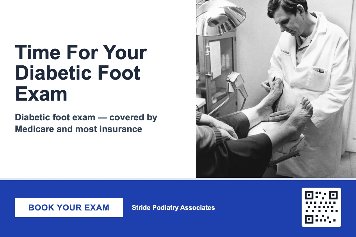 Bold podiatry recall postcard design