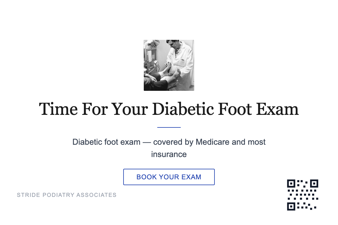 Minimal podiatry recall postcard design