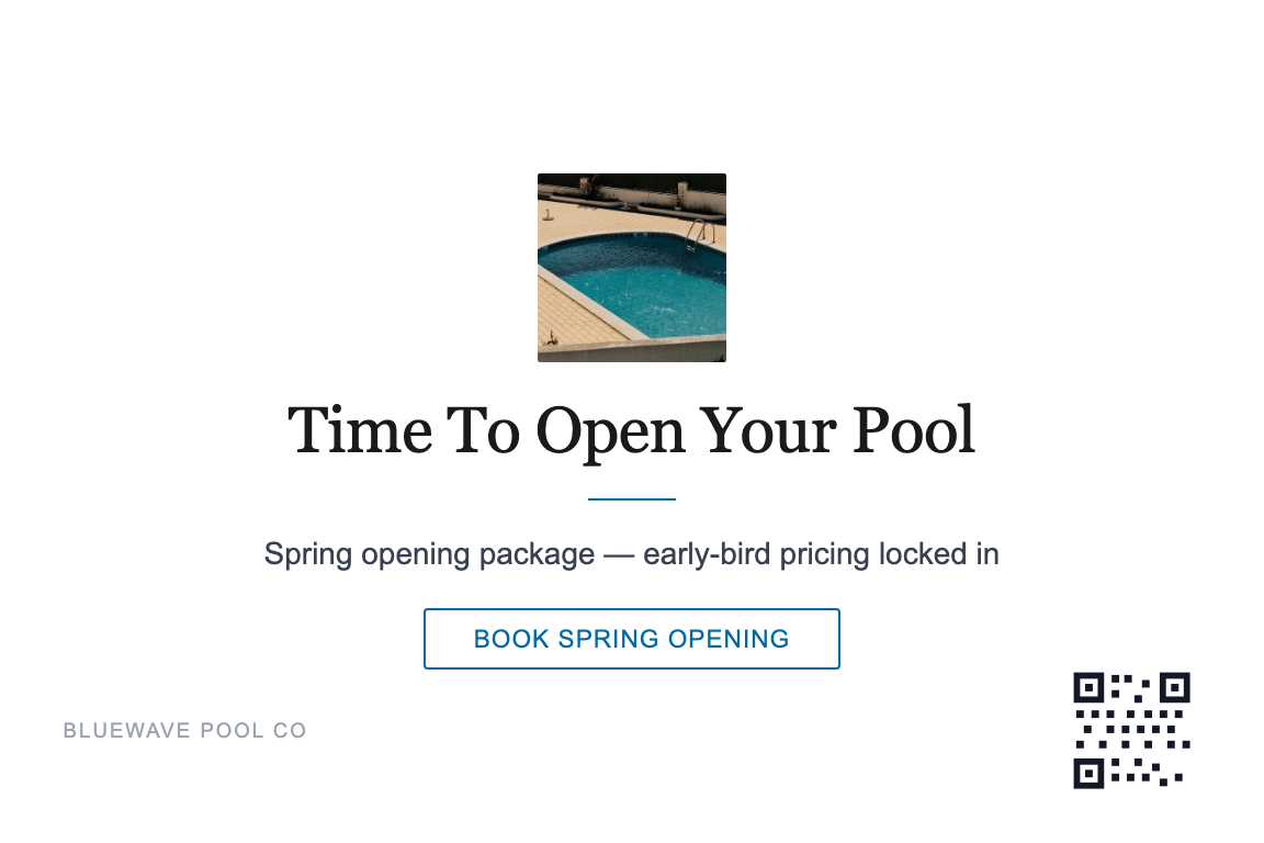 Minimal pool service pros postcard design